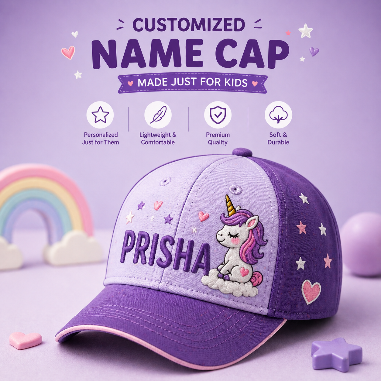 Personalized Kids Name Cap