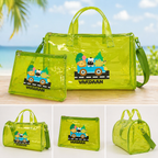Personalized Kids Transparent Duffle Bag with Matching Pouch